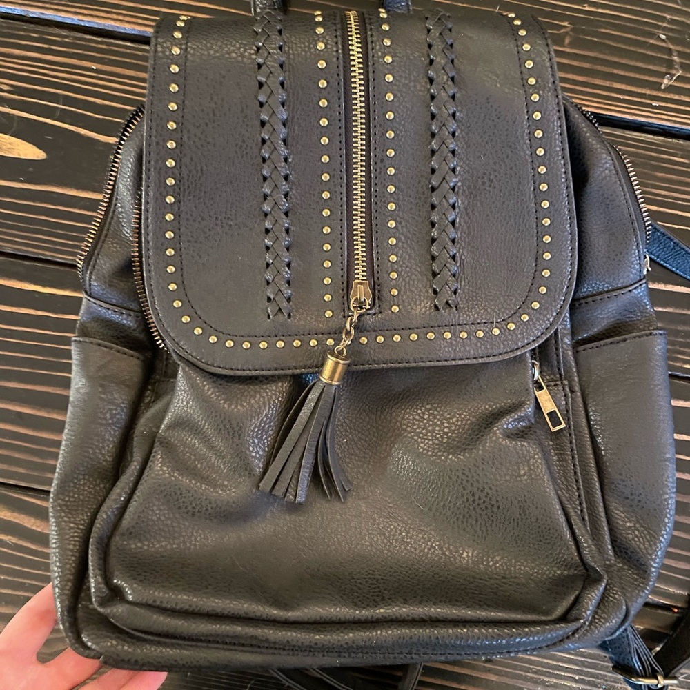 Mini Faux Leather Backpack